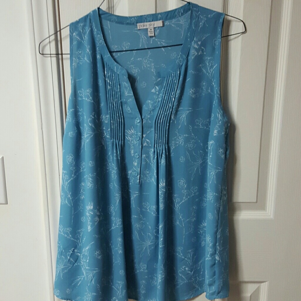 Maternity sleeveless aqua blue top